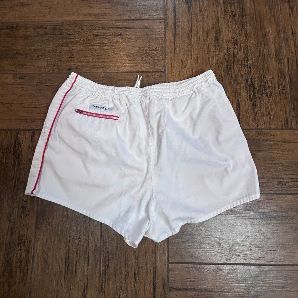 White Athletic Shorts with Red Trim - IVY PARK